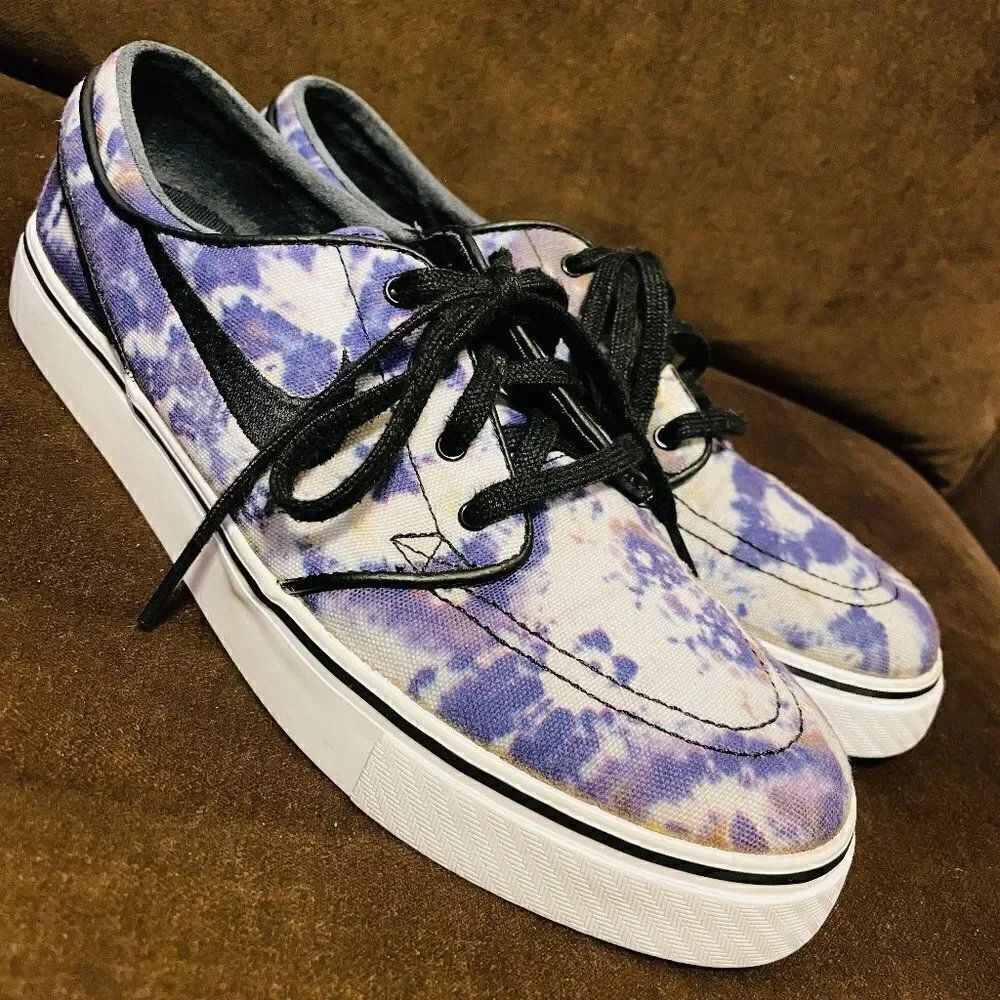 Rare Nike SB Stefan Janoski Purple Tie Dye Hip Skateboarding shoes 8 US 41 EUR